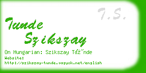 tunde szikszay business card